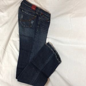 Mid rise, bootcut Blue Jeans